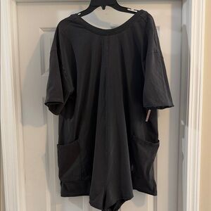 fp movement by Free People Black Hot Shot Tee Romper